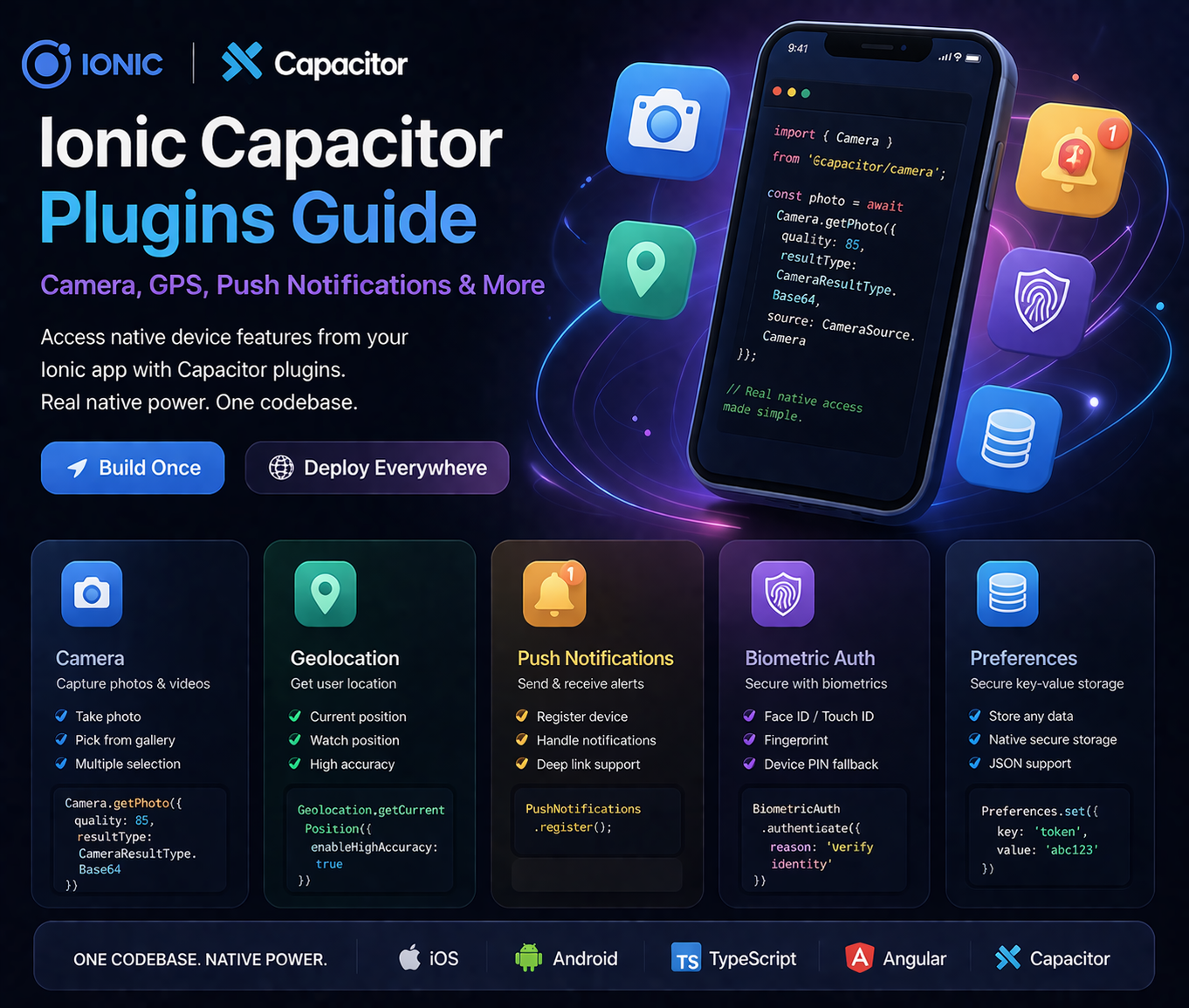 Ionic Capacitor Plugins Guide: Camera, GPS, Push Notifications & More